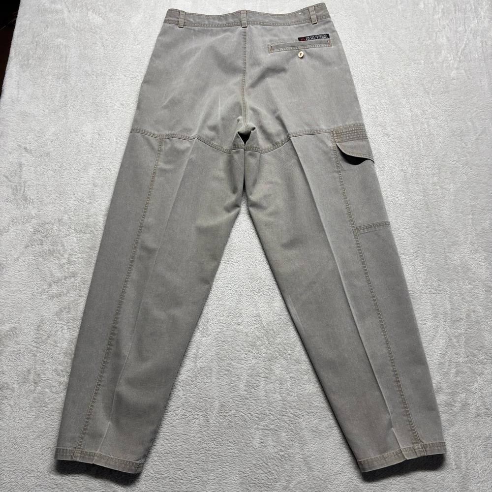 VTG Bugle Boy Non-Toxic Mens 32x30 Pleated Canvas Cargo Pants 90s Y2K Skater - Picture 2 of 8